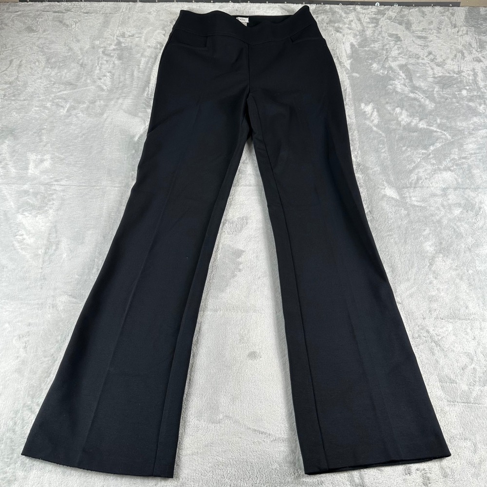 VTG Cache Black Rayon Flare Pants Womens 6 Office Sire 90s Minimalist Stretch